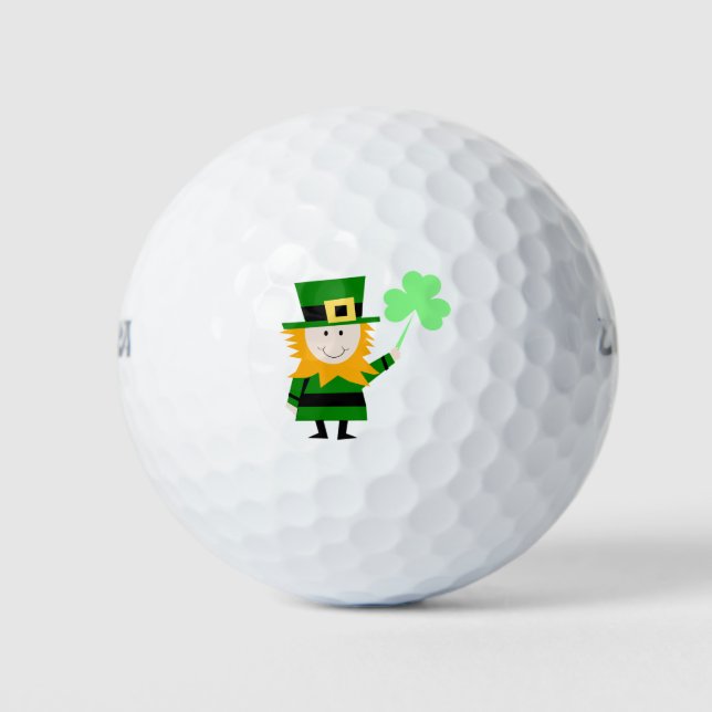 Pelotas De Golf Feliz pequeño Leprechaun (Anverso)