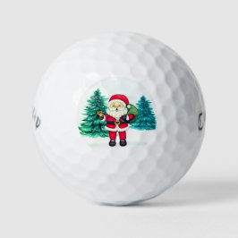 Pelotas De Golf Feliz Santa Claus