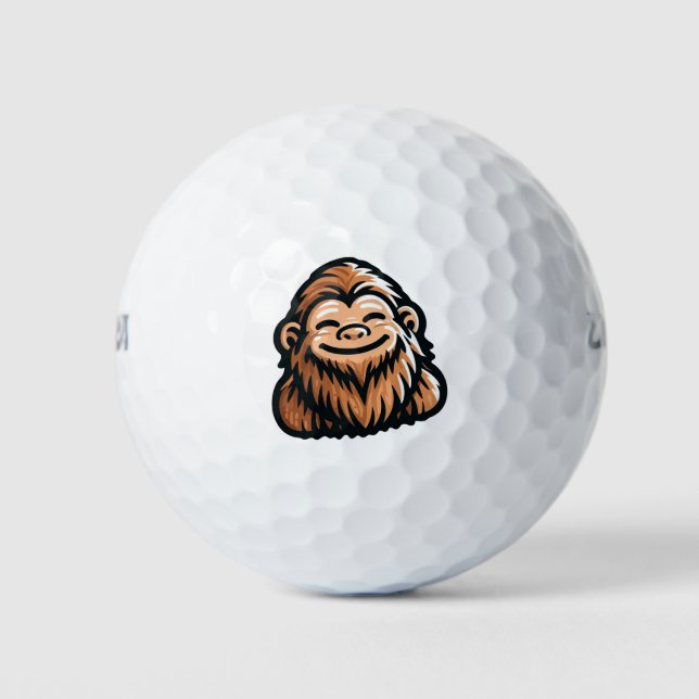Pelotas De Golf Feliz Sasquatch - Sonriente pie grande (Anverso)