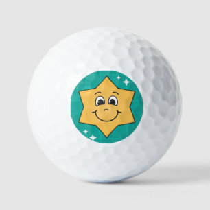 Pelotas De Golf Feliz sonrisa de estrella personalizado, diseño de