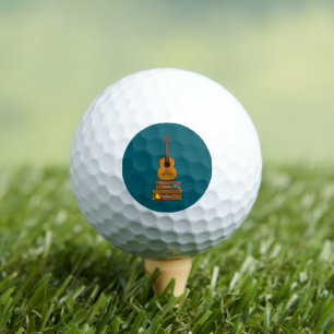 Pelotas De Golf Feliz viaje con equipaje y guitarra
