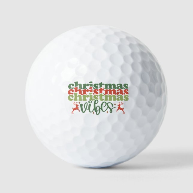 Pelotas De Golf Feriadas de los Navidades Vibes Retro Groovy (Anverso)