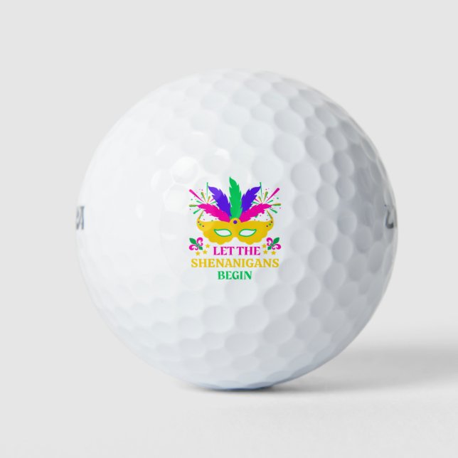 Pelotas De Golf Festival Mardi Gras para que empiecen los Shengani (Anverso)