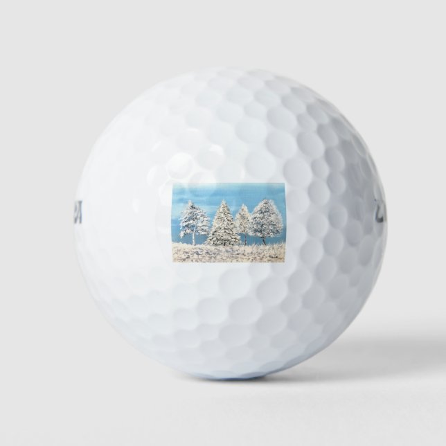 Pelotas De Golf Festividad de los Navidades de invierno de los árb (Anverso)