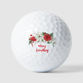 Pelotas De Golf Festividades de Poinsettias Merry Everything Navid