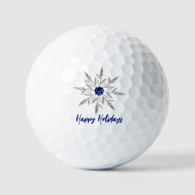 Pelotas De Golf Festividades Felices del Copo de Nieve Royal Blue  (Anverso)