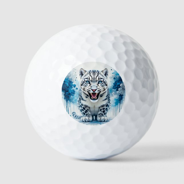 Pelotas De Golf Fiero Leopardo Blanco (Anverso)