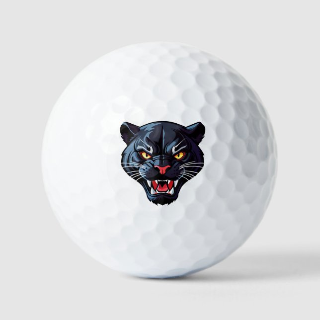 Pelotas De Golf Fiero Mascota Pantera Rugiente (Anverso)