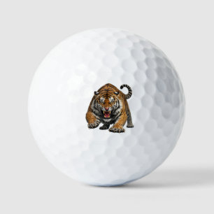 Pelotas De Golf Fiero tigre de Bengala en medio salto Fauna