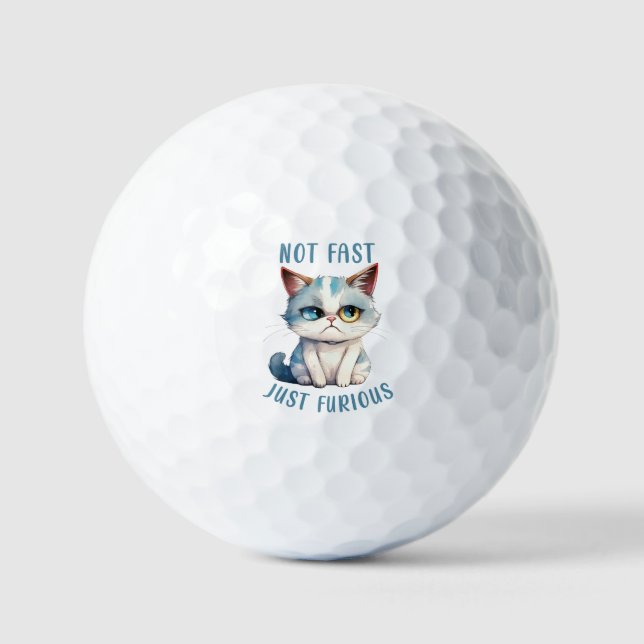 Pelotas De Golf Fiery Feline Spirit - Diseño de gato enfurecido (Anverso)