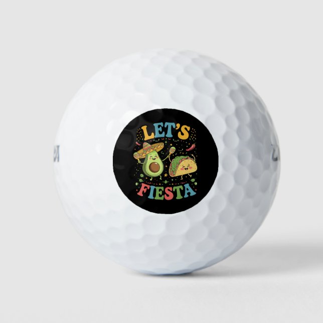 Pelotas De Golf Fiesta Aguacate y Tacos Cinco De Mayo (Anverso)