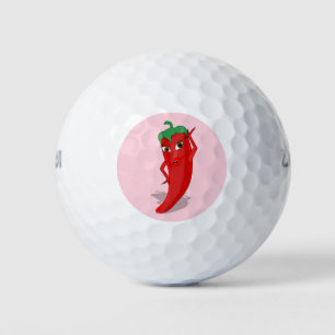Pelotas De Golf Fiesta Con Pimentón Caliente Rojo Diva Pastel Rosa