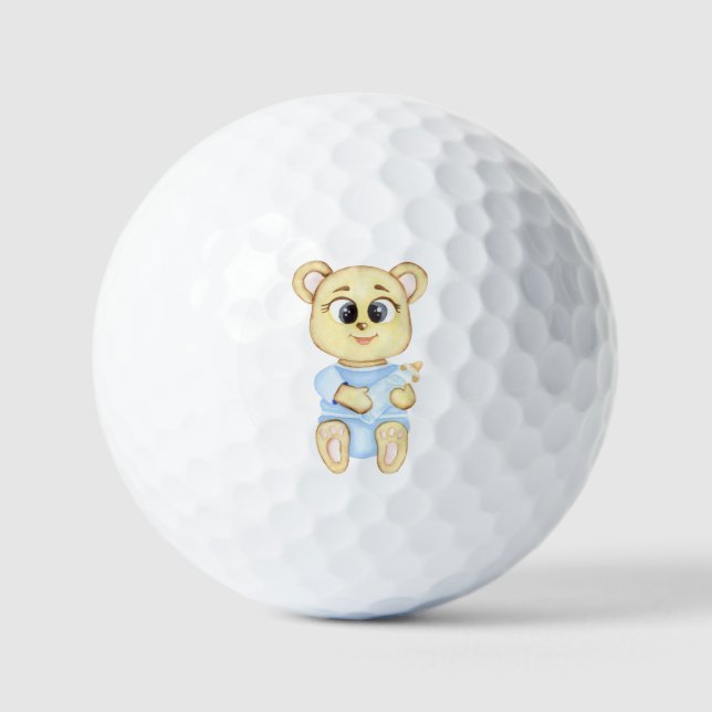 Pelotas De Golf Fiesta de cumpleaños de niño con tema del oso lind (Anverso)