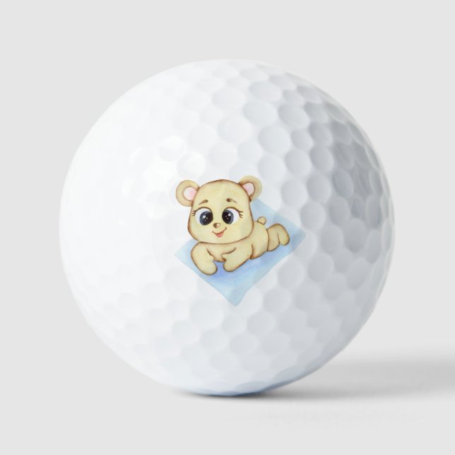Pelotas De Golf Fiesta de cumpleaños de niño con tema del oso lind (Anverso)
