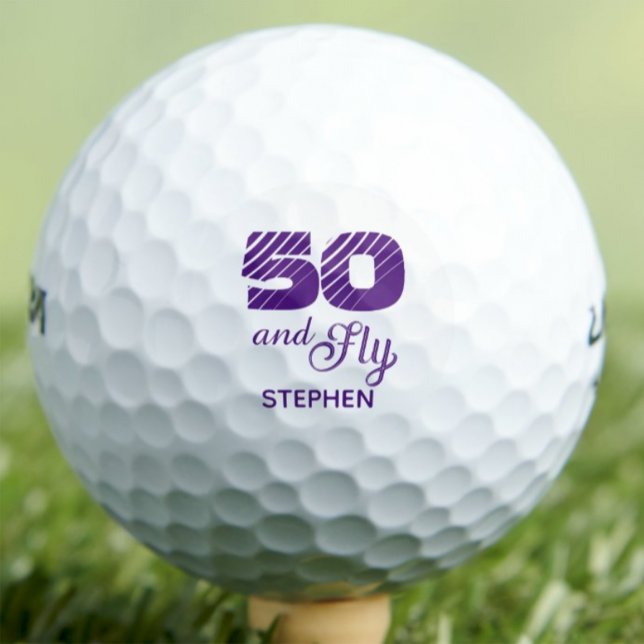 Pelotas De Golf Fiesta de cumpleaños moderna de 50 años simple nom (Subido por el creador)