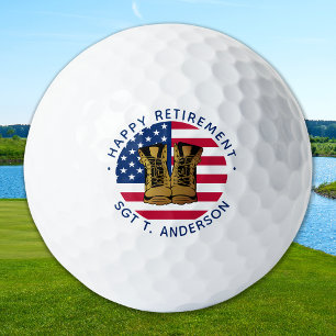 Pelotas De Golf Fiesta de Jubilación Militar Bandera Estadounidens