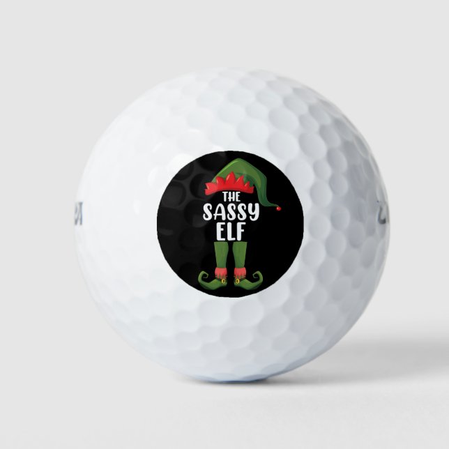 Pelotas De Golf Fiesta de Navidades del grupo familiar Sassy Elf M (Anverso)