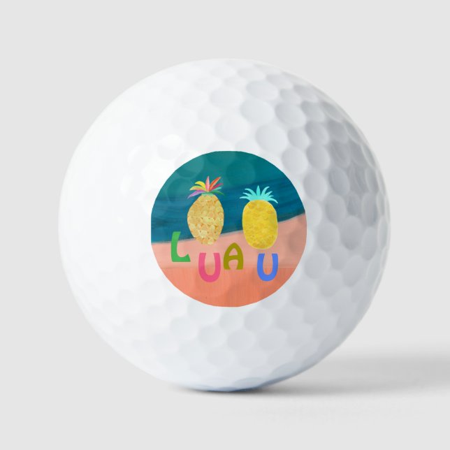 Pelotas De Golf Fiesta de Piña Oceánica (Anverso)