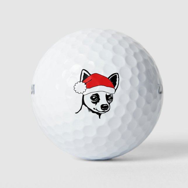 Pelotas De Golf Fiesta festiva Chihuahua Santa Hat (Anverso)