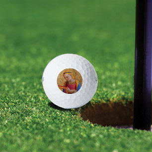 Pelotas De Golf Figura sagrada de la época del cristiano dorado