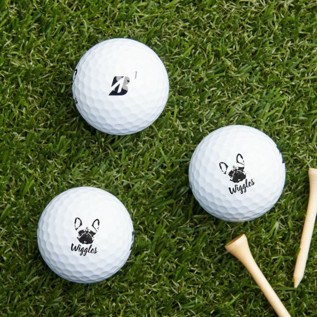 Pelotas De Golf Firma de nombre personalizado de Bulldog francés (Césped in situ)