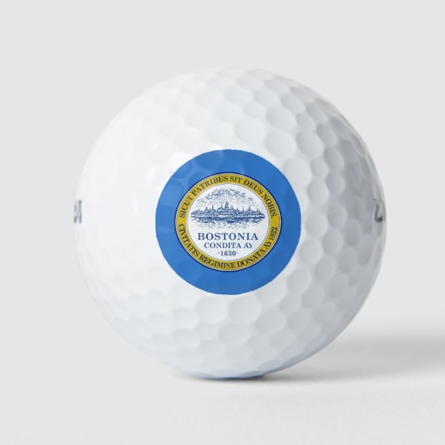 Pelotas De Golf Flag of Boston, Massachusetts Golf Balls (Anverso)