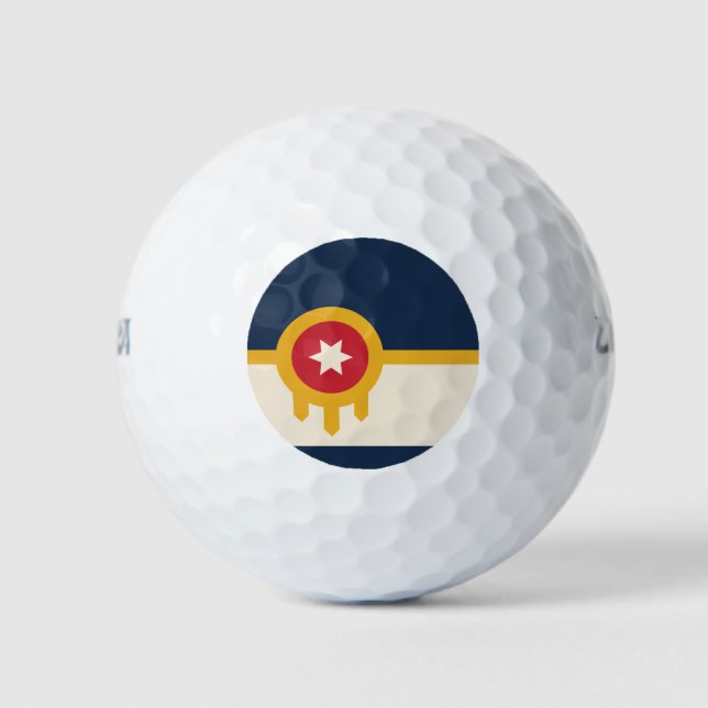 Pelotas De Golf Flag of Tulsa, Oklahoma (Anverso)