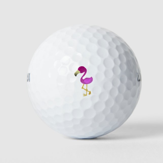 Pelotas De Golf Flamingo acuarela (Anverso)