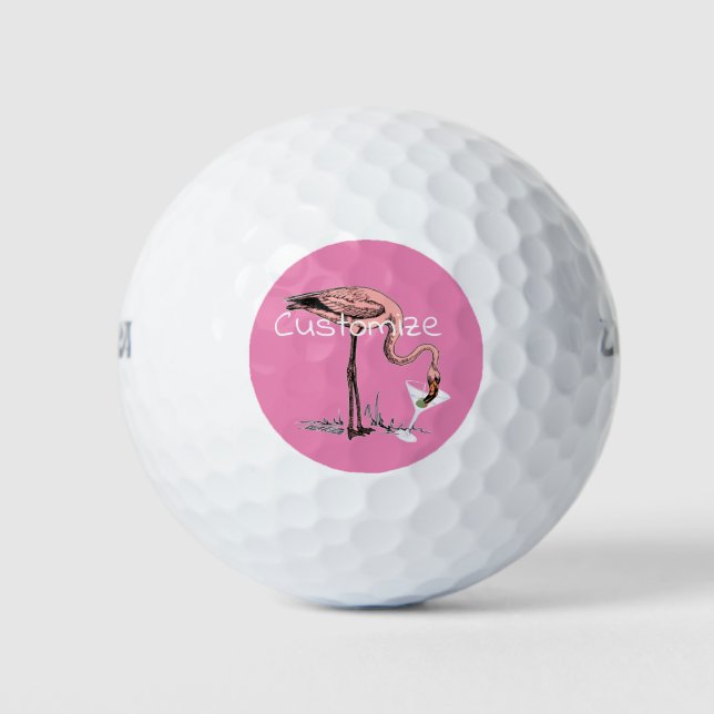 Pelotas De Golf Flamingo Beber Martini Thunder_Cove (Anverso)