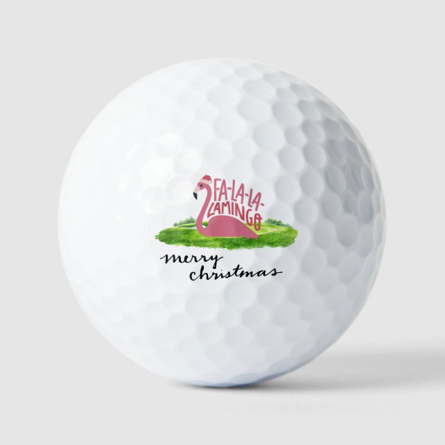 Pelotas De Golf Flamingo con Santa Hat (Anverso)