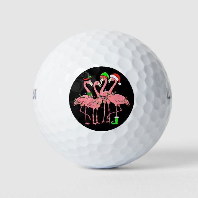 Pelotas De Golf Flamingo Merry Christmas Funny Flamingo Lover Rega (Anverso)
