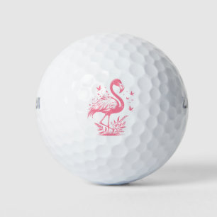 Pelotas De Golf Flamingo rosa y mariposas