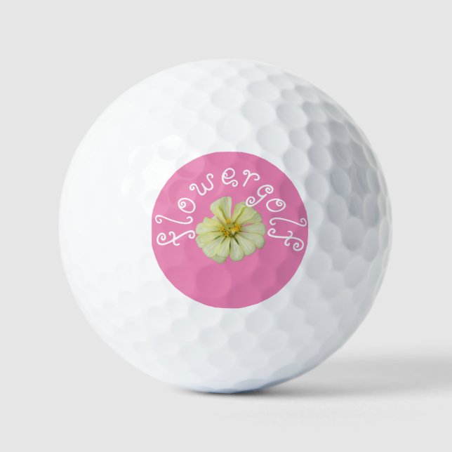 Pelotas De Golf Flor blanca de flores de vidrio de Flowergolf (Anverso)