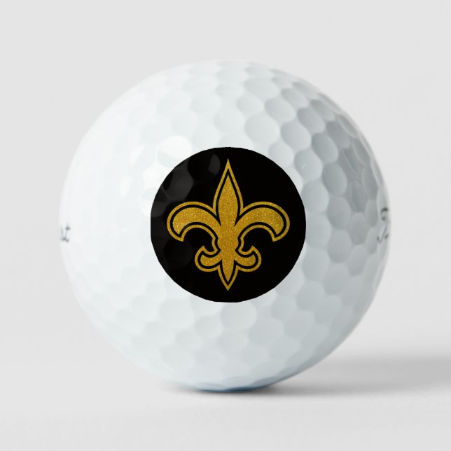 Pelotas De Golf Flor de Lis Francesa Dorado y Negro (Anverso)