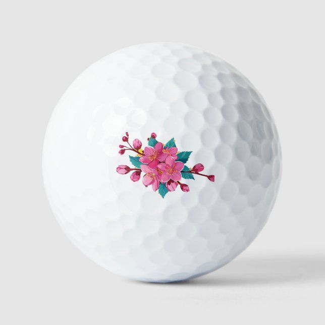 Pelotas De Golf Flor de Sakura (Anverso)