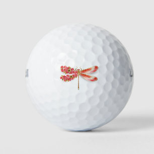 Pelotas De Golf Flor libélula con sakura de joyas