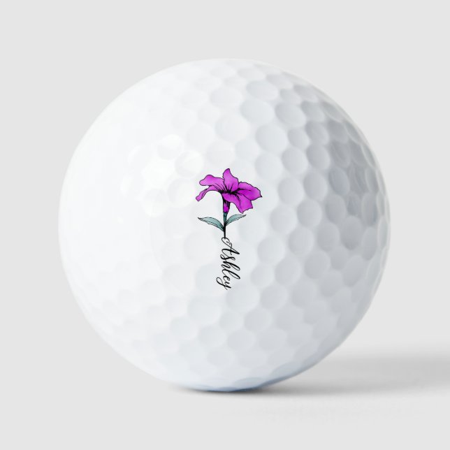 Pelotas De Golf Flor lirio rosa personalizada (Anverso)