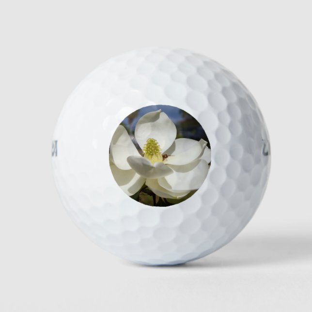 Pelotas De Golf Flor magnolia blanca y abeja (Anverso)
