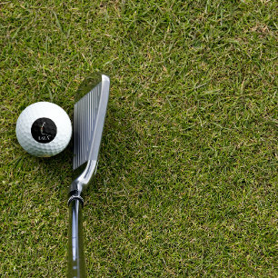 Pelotas De Golf Flor monograma inicial de caligrafía L