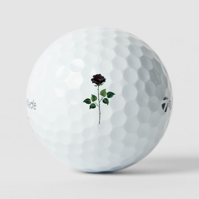 Pelotas De Golf Flor rosa negra (Anverso)