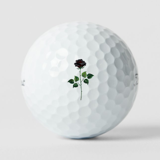 Pelotas De Golf Flor rosa negra (Anverso)