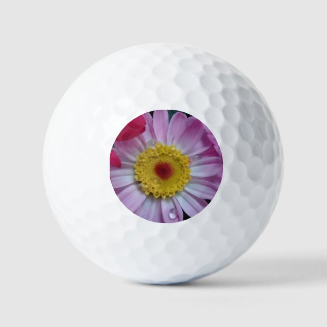 Pelotas De Golf Flor rosa y amarilla (Anverso)