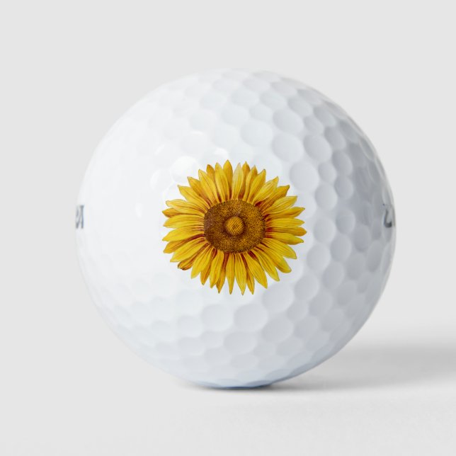 Pelotas De Golf Flor virgen feliz de girasol (Anverso)