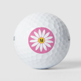 Pelotas De Golf Flor y rosa inicial