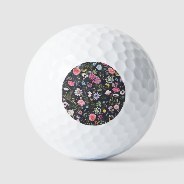 Pelotas De Golf Floral acuática: Patrón de verano suave. (Anverso)