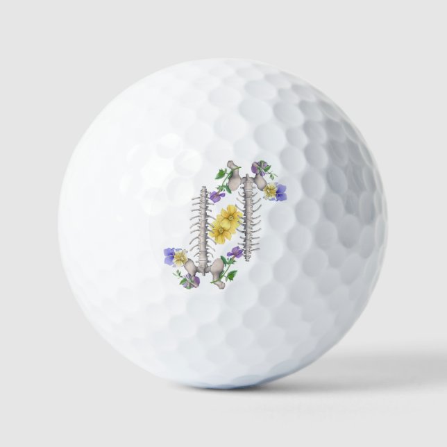 Pelotas De Golf Floral Anatomy - Vertebrae, Hip Bone (Anverso)