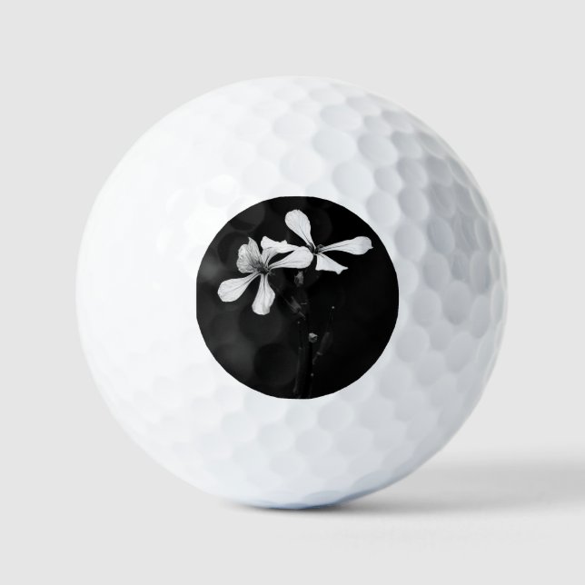Pelotas De Golf floral blanca y negra mínima (Anverso)