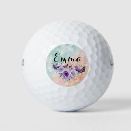 Pelotas De Golf Floral bouquet purple garden