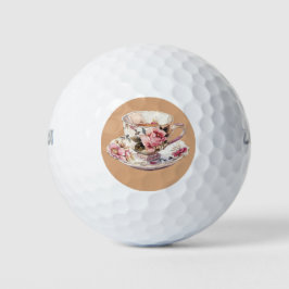 Pelotas De Golf Floral de Té de Rosa Antigua