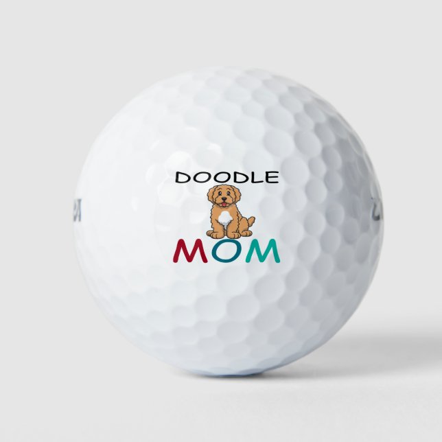 Pelotas De Golf Floral Doodle Mom - Golden Doodle Goldendoodle (Anverso)